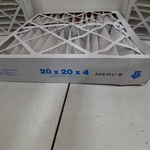3PK MERV 8 PLEATED AIR FILTERS - 20" X 20" X 4" - WHITE image 5