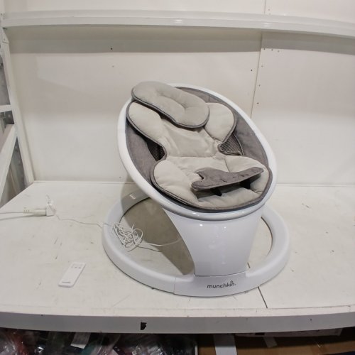 MUNCHKIN BLUETOOTH ENABLED LIGHTWEIGHT BABY SWING WITH NATURAL SWAY IN 5 RANGES OF MOTION AND REMOTE - WHITE/GREY - (MODEL: 21330) image 4