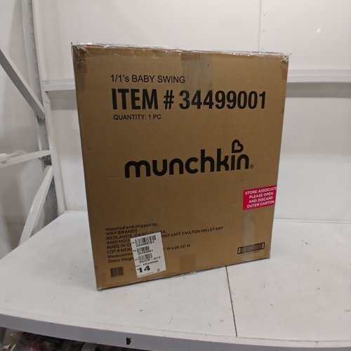 MUNCHKIN BLUETOOTH ENABLED LIGHTWEIGHT BABY SWING WITH NATURAL SWAY IN 5 RANGES OF MOTION AND REMOTE - WHITE/GREY - (MODEL: 21330) image 6