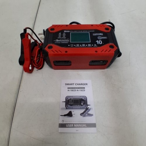 COREBOX POWER 7-STAGE INTELLIGENT BATTERY CHARGER AND MAINTAINER - 12V 10A & 24V 5A - RED (MODEL: H-10CD) image 2