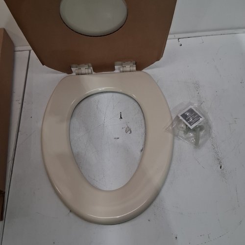 MAYFAIR CAMERON TOILET SEAT WILL NEVER LOOSEN AND EASILY REMOVE, ELONGATED, DURABLE ENAMELED WOOD - BONE (1841EC 006) image 2