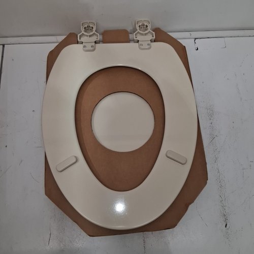 MAYFAIR CAMERON TOILET SEAT WILL NEVER LOOSEN AND EASILY REMOVE, ELONGATED, DURABLE ENAMELED WOOD - BONE (1841EC 006) image 4
