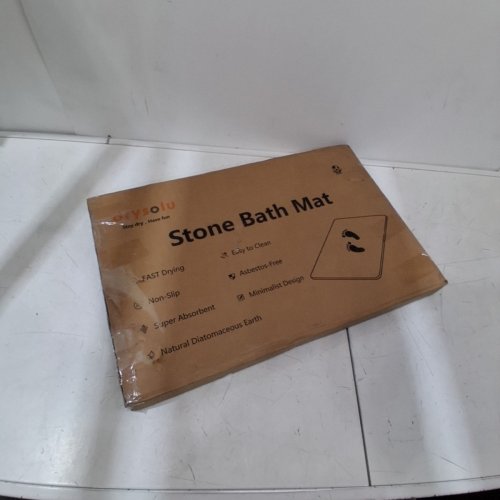 DRYSOLU BATH STONE MATS DIATOMACEOUS EARTH WATER DRYING ULTRA ABSORBENT PAD DIATOMITE MAT, NON-SLIP - 15.4" X 23.6" - GREY image 3