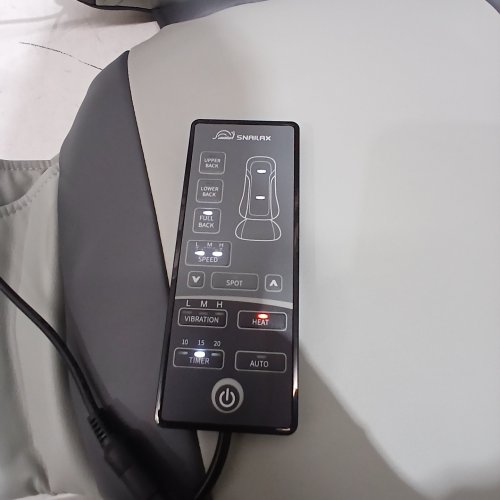 SNAILAX SHIATSU BACK MASSAGER WITH HEAT - 44.1” × 16.7” × 5.9” - 3 NECK INTENSITIES/4 BACK MASSAGE MODES/2 HEAT SETTINGS/3 VIBRATION MODES - GREY (MODEL: SL-22A5) image 2