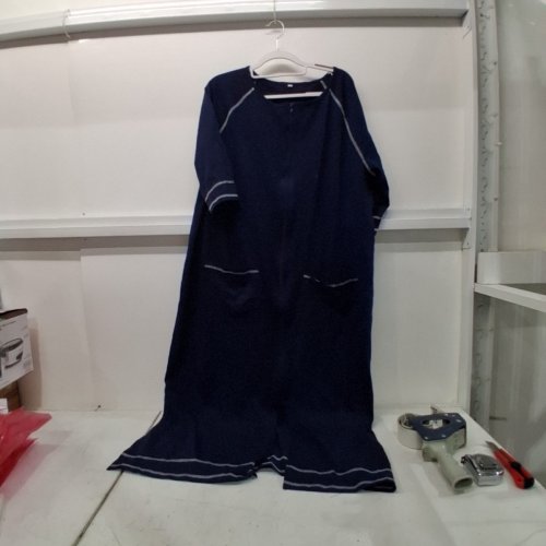 WOMEN'S LONG SLEEVE ZIPPER ROBE LOUNGEWEAR - EXTRA LARGE - BLUE image 2