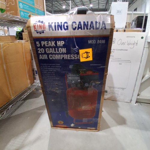 KING CANADA 5 PEAK HP AIR COMPRESSOR WITH UNIVERSAL 1/4" ONE TOUCH QUICK COUPLER - 20GAL, 110V - RED (MODEL: 8498) image 12