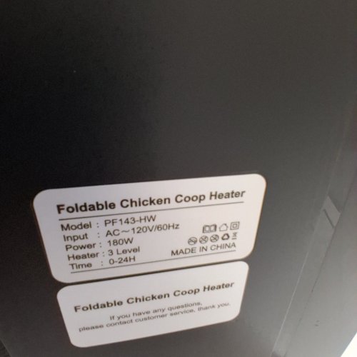 PETNF FOLDABLE CHICKEN COOP HEATER -30" X 12" - 120 V, 180W, 3 LEVEL, 0-24H - BLACK (MODEL: PF143-HW) image 4