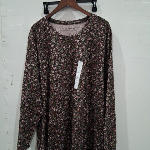 WOMEN'S LANE BRYANT PLUS LONG-SLEEVE T-SHIRT - 6X - BLACK/FLORAL image 2