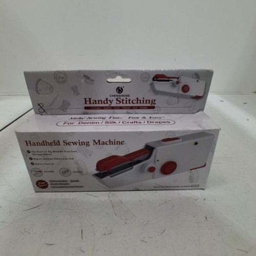 CHENSHENG HANDHELD PRE-THREADED SEWING MACHINE - WHITE/RED image 3