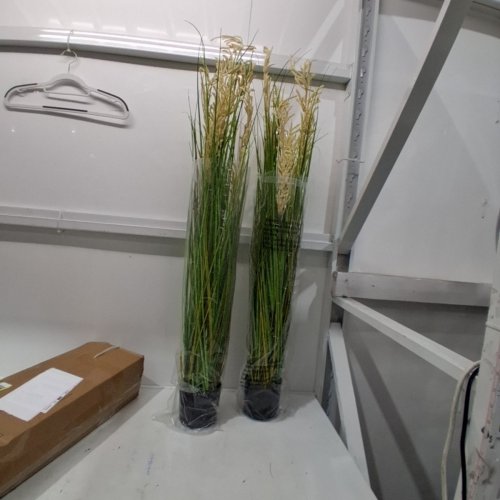 2PK ARTIFICIAL GRASS PLANT WITH POTS - 47" - GREEN/BLACK image 2