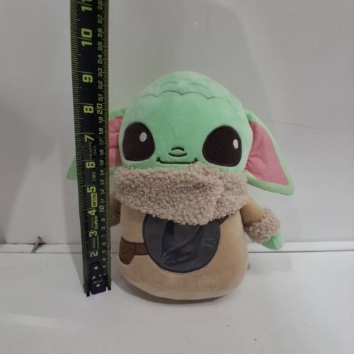 MATTEL STAR WARS MANDALORIAN GROGU PLUSH TOY - APPROX. 9" TALL - GREEN AND TAN image 3