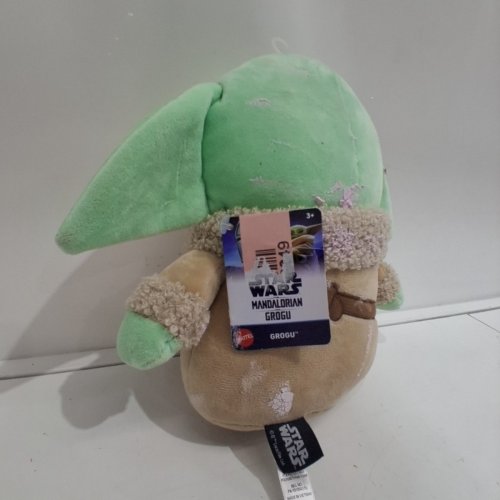MATTEL STAR WARS MANDALORIAN GROGU PLUSH TOY - APPROX. 9" TALL - GREEN AND TAN image 5
