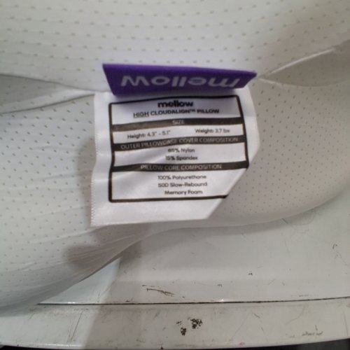 MELLOW SLEEP CLOUD ALIGN ULTIMATE COOLING COMFORT PILLOW - HIGH 11.8" X 19.7" X 4.3" - 5.1" - GREY (MODEL: MELLOW) image 2