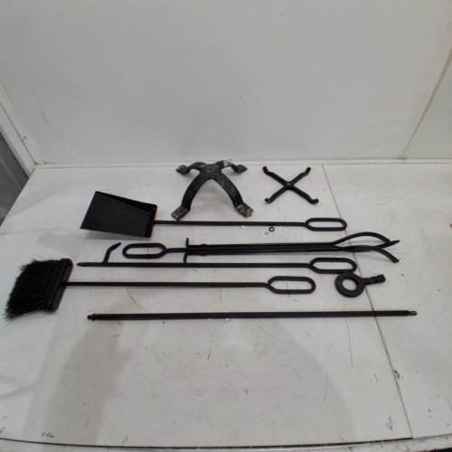 4PC FIREPLACE TOOL SET WITH STAND - 33" - BLACK (MODEL: T58990BK) image 2