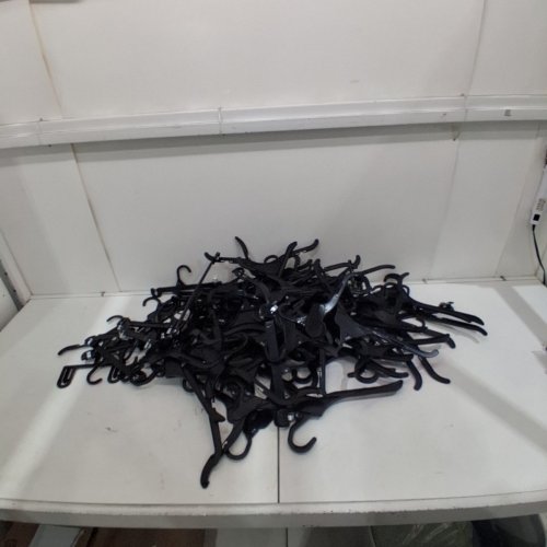 100PC ASSORTED RETAIL STORE CLOTHING HANGERS - ASSORTED SIZES - BLACK image 2