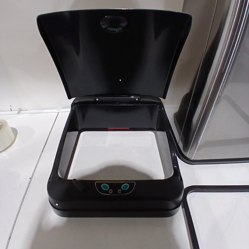 ITOUCHLESS GLIDE MOTION SENSOR GARBAGE TRASH CAN ON WHEELS- 13GAL/49L- STAINLESS STEEL/BLACK (MODEL:DZT13M) image 4