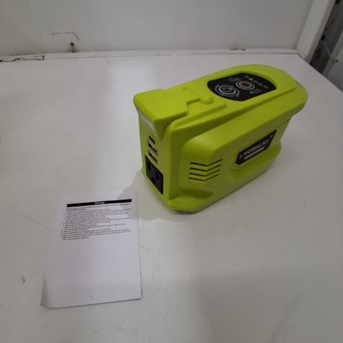 LIVOWALNY POWER INVERTER WITH AC OUTLET, USB PORTS - FOR RYOBI 18V BATTERY - 200W - TOOL ONLY - GREEN image 2