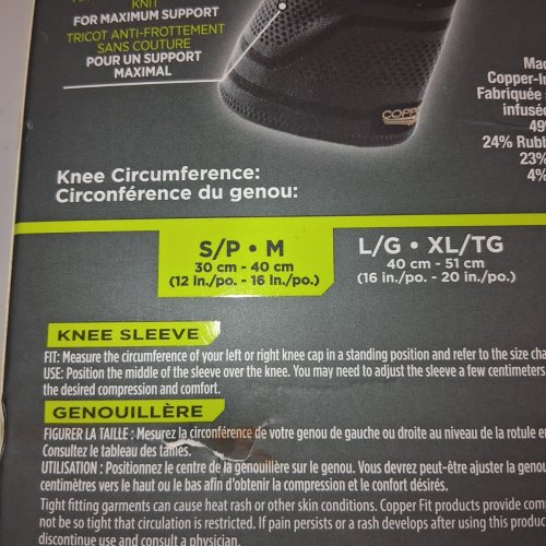 COPPER FIT ELITE COMPRESSION KNEE SLEEVE - SMALL/MEDIUM - BLACK image 3