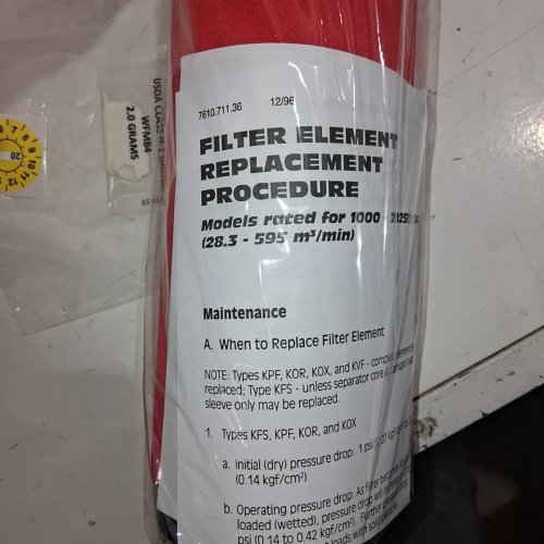 USOR-PV REPLACEMENT FILTER ELEMENT KAESER MODELS FOR 1000- 21250SCFM- RED (MODEL: 3223199) image 4