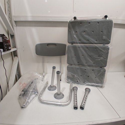 MEDLINE GUARDIAN TRANSFER BENCH WITH BACK & MICROBAN ANTIMICROBIAL TREATMENT - GREY (MODEL: G3-100KBX1) image 2