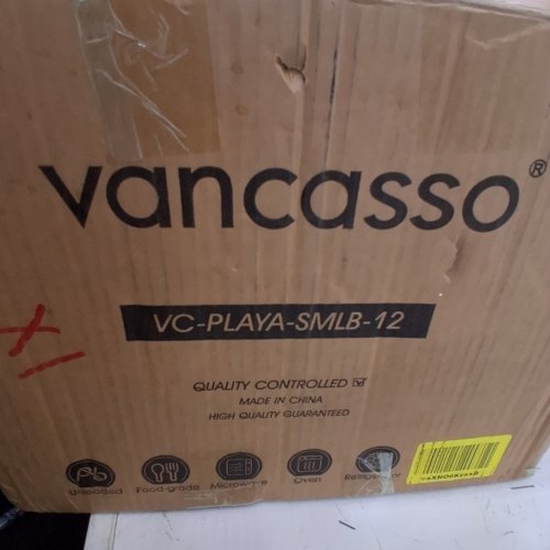12PC VANCASSO REACTIVE GLAZE WAR STONE WARE DINNER SET - BLUE (MODEL: VC-PLAYA-SMLB-12) image 2