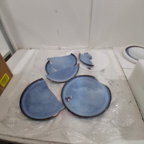 12PC VANCASSO REACTIVE GLAZE WAR STONE WARE DINNER SET - BLUE (MODEL: VC-PLAYA-SMLB-12) image 3