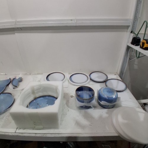 12PC VANCASSO REACTIVE GLAZE WAR STONE WARE DINNER SET - BLUE (MODEL: VC-PLAYA-SMLB-12) image 4
