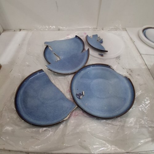 12PC VANCASSO REACTIVE GLAZE WAR STONE WARE DINNER SET - BLUE (MODEL: VC-PLAYA-SMLB-12) image 5