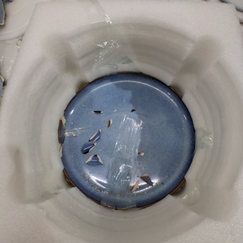 12PC VANCASSO REACTIVE GLAZE WAR STONE WARE DINNER SET - BLUE (MODEL: VC-PLAYA-SMLB-12) image 6