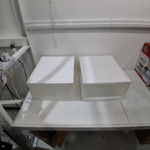 2PK IRIS USA STACKABLE STORAGE DRAWER PLASTIC DRAWER ORGANIZER - 47 QUART EACH - WHITE/CLEAR (MODEL:MSD-3) image 2