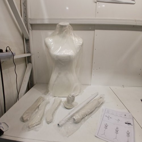 FEMALE MANNEQUIN TORSO DRESS FORM STAND WITH WOODEN TRIPOD BASE - 5FT - 5.6FT HEIGHT ADJUSTABLE - WHITE (MODEL: XU-F340-WHITE) image 2