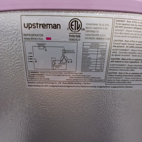 UPSTREMAN SINGLE DOOR MINI FRIDGE WITH FREEZER AND MINI ICE TRAY - 3.2 CU. FT. - PINK (MODEL: BR321) image 7