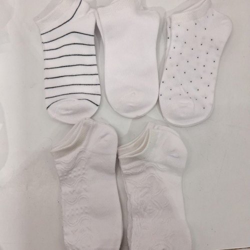 5PR WOMEN'S GEORGE LOW CUT SOCKS - 4-10 - WHITE image 2