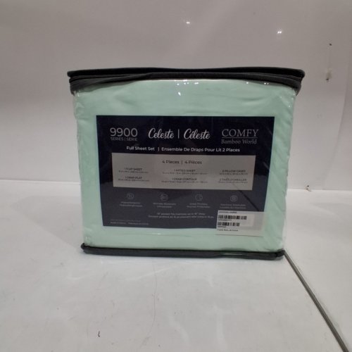 4PC CELESTE BAMBOO SHEET SET - FULL - MINT GREEN image 3