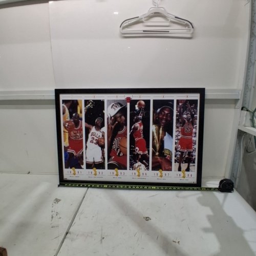 MICHAEL JORDAN CHICAGO BULLS TIMELINE FRAMED POSTER - 3FT X 2FT - MULTI COLOR image 3