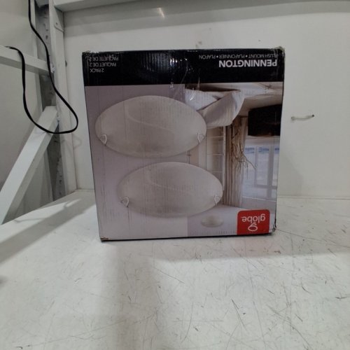 2PK GLOBE ELECTRIC PENNINGTON FLUSH MOUNT CEILING LIGHT FIXTURE WITH GLASS SHADE - 10" - FROSTED WHITE ALABASTER (MODEL: 65188) image 4