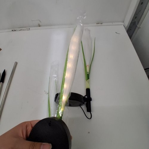 3PK SOLAR POWERED REED GARDEN LIGHTS - 29" - GREEN image 2