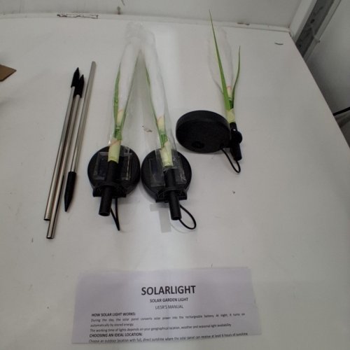 3PK SOLAR POWERED REED GARDEN LIGHTS - 29" - GREEN image 4