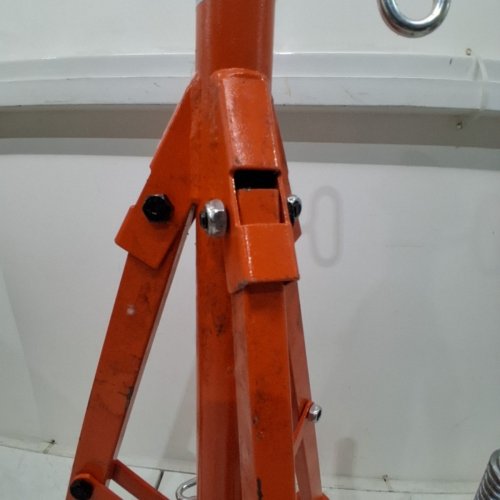 V-HEAD PIPE JACK STAND, ADJUSTABLE HEIGHT HEAVY DUTY PIPE STAND WITH FOLDABLE LEGS, 28" - 52", 2500LB MAX - RED - (MODEL: JR-1108 image 3