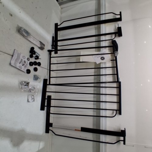 REGALO EASY STEP ADJUSTABLE EXTRA WIDE METAL SAFETY GATE, 30" X 29" - 49" - BLACK (MODEL: 1164EBDS) image 2