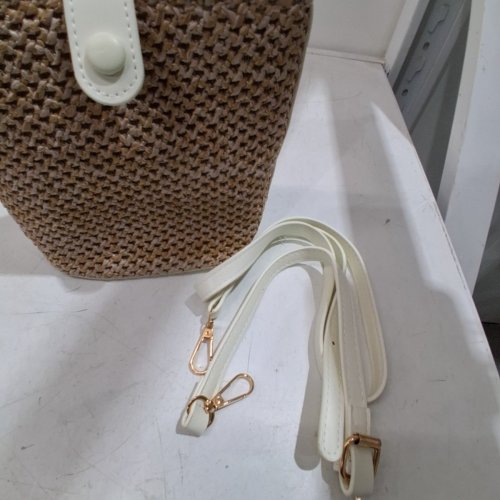 WOMEN'S ADDFST ADJUSTABLE STRAW CROSSBODY BAG - 7.09"X 3.54" X 7.08" - BROWN/WHITE (MODEL: 5BZR8OQZZWPH) image 4