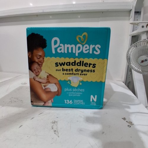 136PK PAMPERS SWADDLERS DISPOSABLE BABY DIAPERS - NEWBORN SIZE image 2