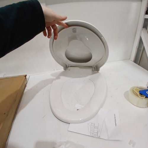 GARVEE ELONGATED TOILET SEAT WITH BUILT-IN TODDLER SEAT - 19" - ELONGATED - WHITE (MODEL: PHO_0VP6OQUI) image 3