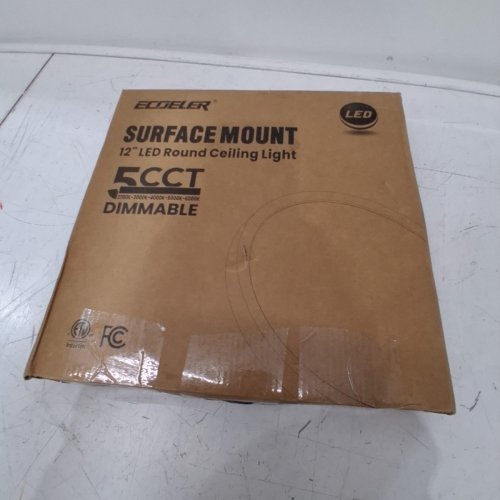 2PK ECOELER LED FLUSH MOUNT CEILING LIGHT - 28W - 2400LM - 12" - WHITE (MODEL: CD1228F-8TW-WH) image 3