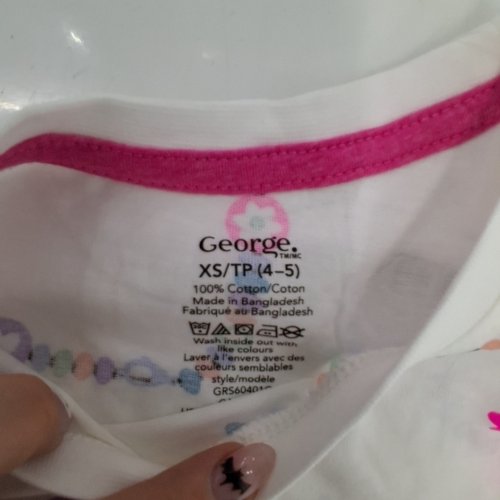 2PC GIRLS' GEORGE PRINTED PAJAMA SET - XS (4-5) - WHITE MULTICOLOR image 3