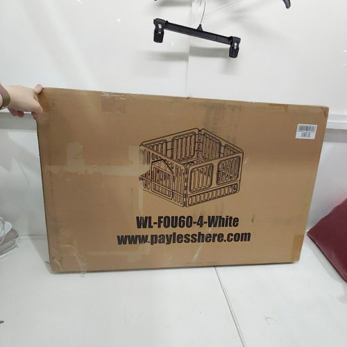 FDW 4 PANEL DOG PLAYPEN WITH DOOR - 38" X 38" X 24" - WHITE (MODEL: WL-FOU60-4-WHITE) image 4