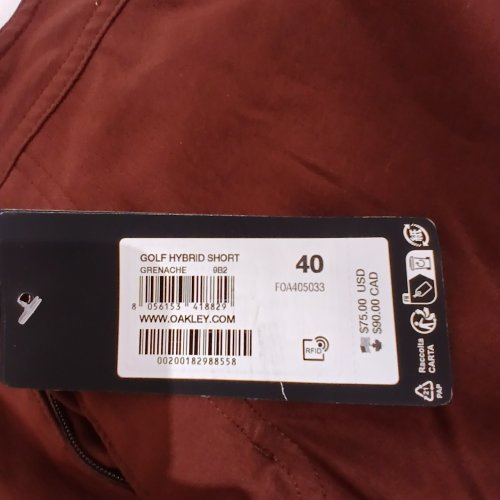 OAKLEY MENS GOLF HYBRID SHORTS - 40 - GRENACHE (STYLE: 9B2) image 4