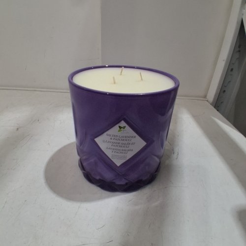 NATURE'S MARK SCENTED CANDLE - 56 OZ - PURPLE (SALTED LAVENDER & PATCHOULI, SANTORINI SPA, MODEL 1901764) image 2
