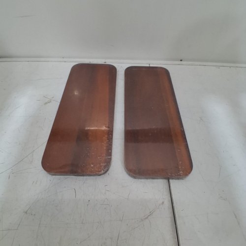 2 RECTANGULAR SERVING TRAYS - 14" X 5.5" -BROWN/WOOD image 3
