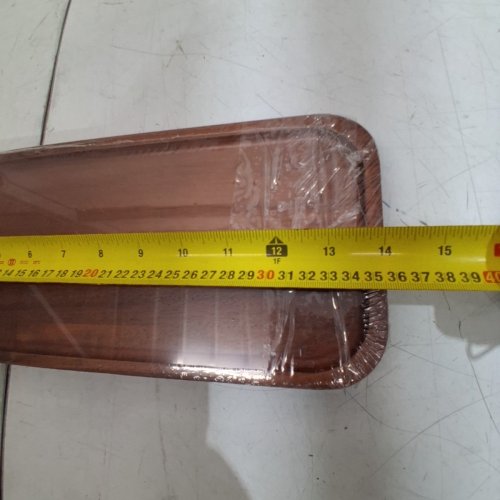 2 RECTANGULAR SERVING TRAYS - 14" X 5.5" -BROWN/WOOD image 4